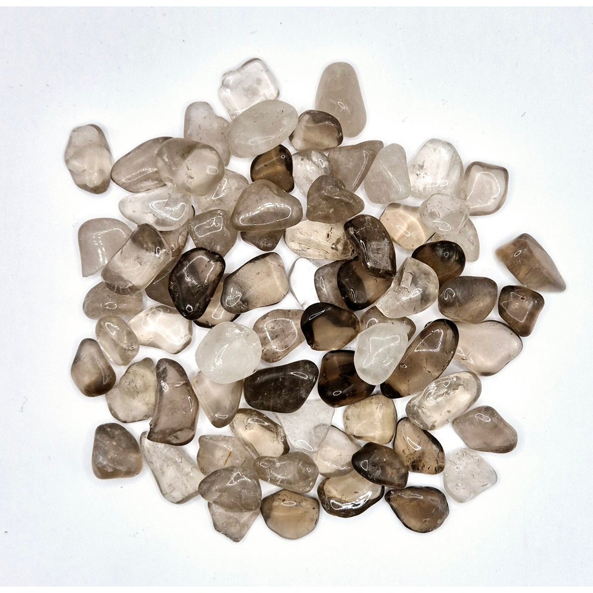 Rauchquarz Trommelsteine, 0,5–2,5 cm