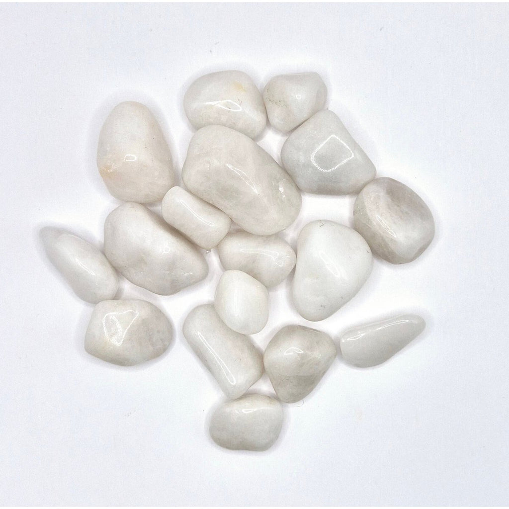 Milchquarz Trommelsteine, 3–4 cm