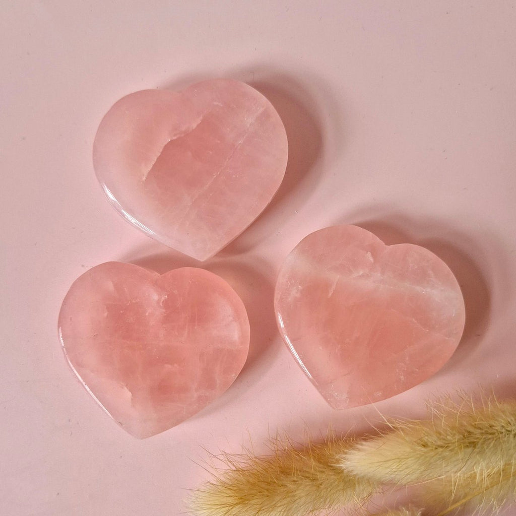 Rosenquarz - Herz - Schale (ca. 5 cm)