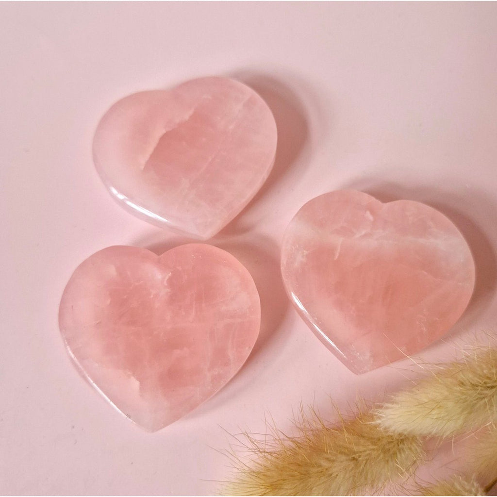 Rosenquarz - Herz - Schale (ca. 5 cm)