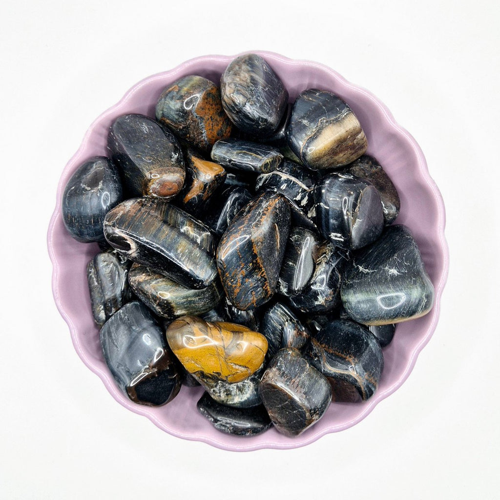 Crystal Falcons Eye, hochwertige Trommeledelsteine, ca 3 cm