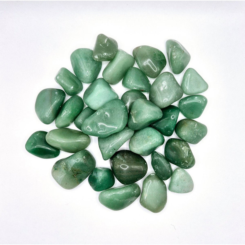 Kristallgrüne Quarz Trommelsteine, 2–4 cm