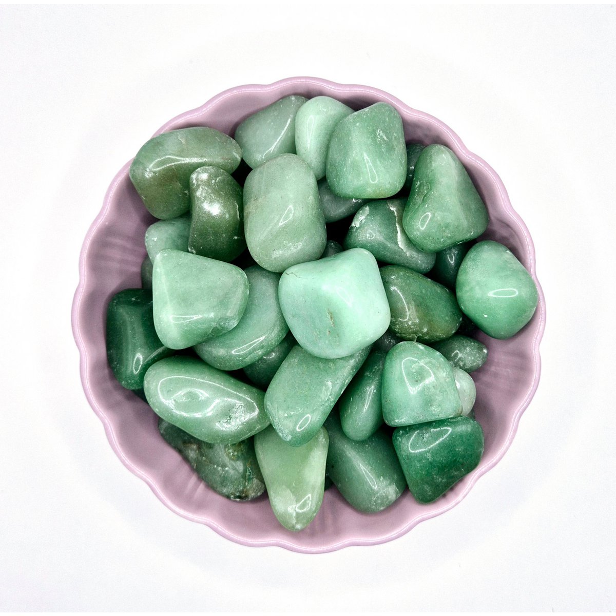 Kristallgrüne Quarz Trommelsteine, 2–4 cm