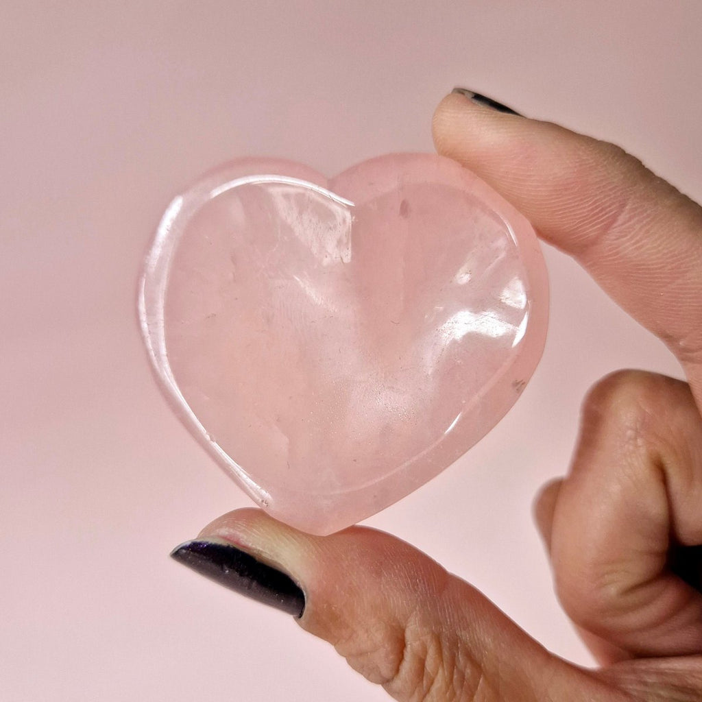 Rosenquarz - Herz - Schale (ca. 5 cm)