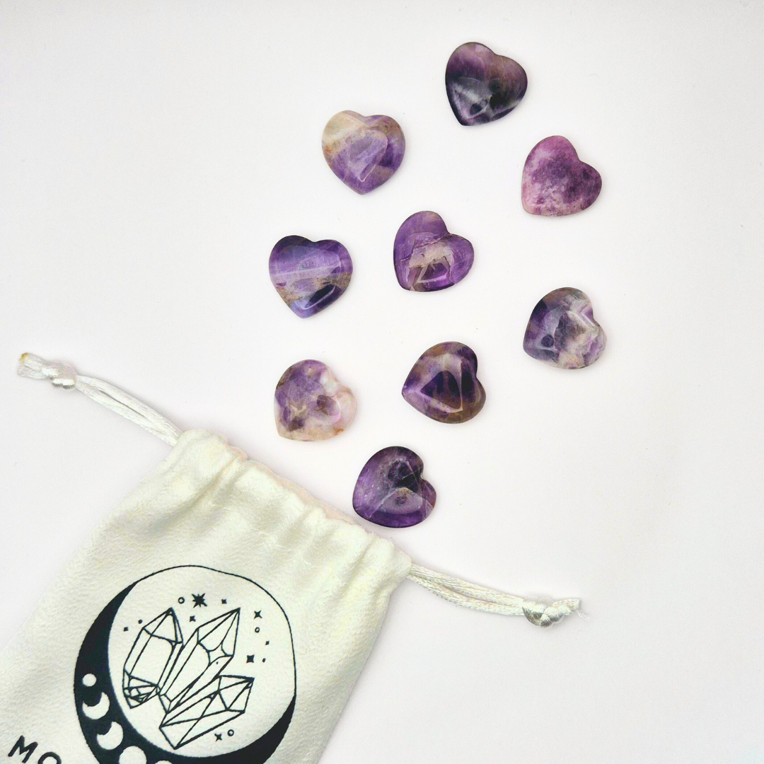 Mini-Herz – Amethyst-Taschenstein