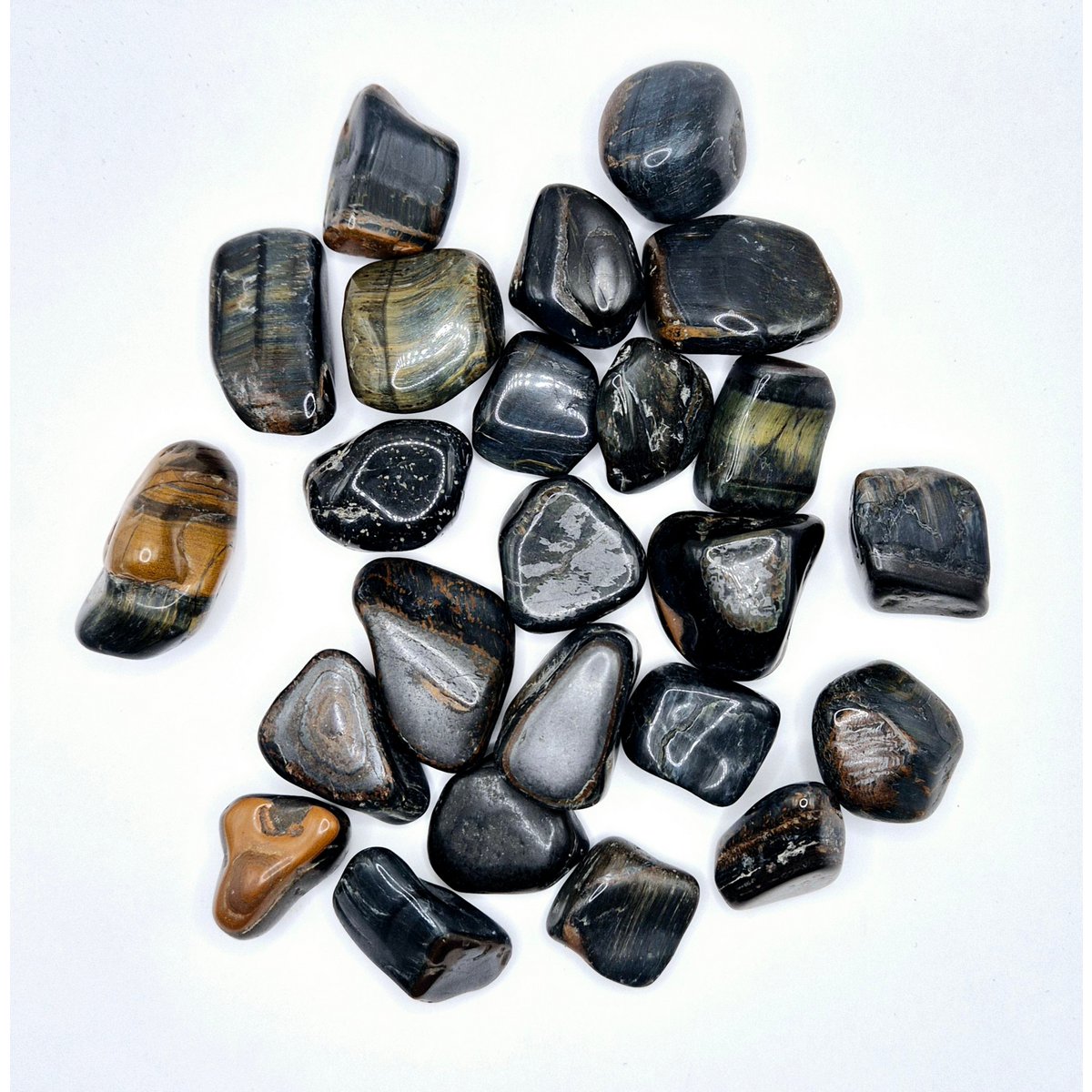 Crystal Falcons Eye, hochwertige Trommeledelsteine, ca 3 cm