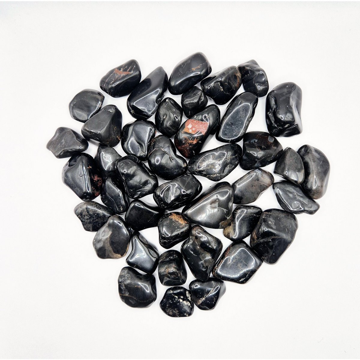 Schwarzer Onyx Trommelsteine, 3-4 cm