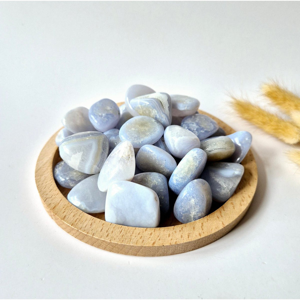 Blaue Achat - Trommelsteine - 3 cm (100 Gramm)