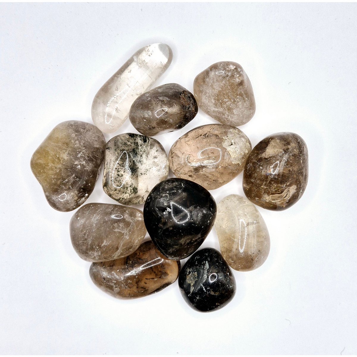 Kristall-Rauchquarz - hochwertiger Trommeledelstein, 3–4 cm - SchatzStein