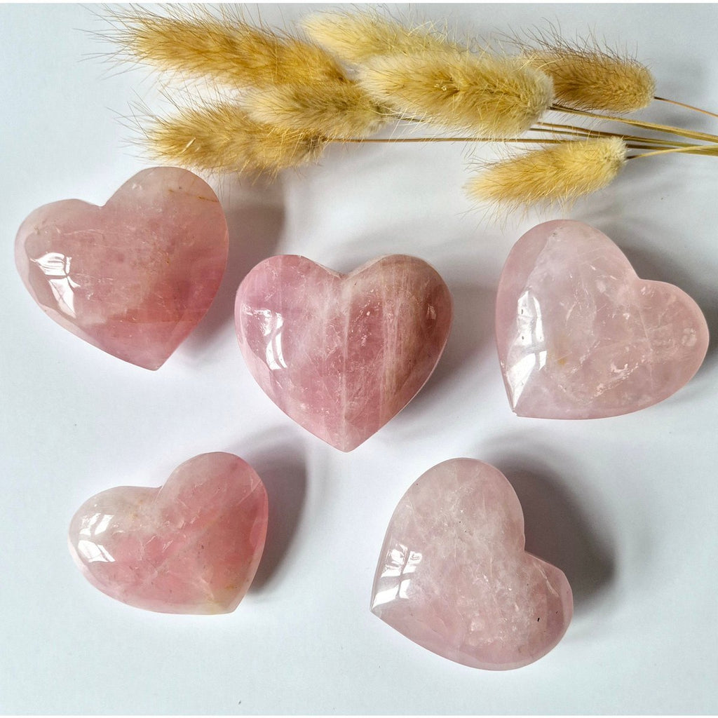 Rosequarz Hart 7-10 cm-der Stein der bedingungslosen Liebe (Valentinstagsgeschenk) - SchatzStein