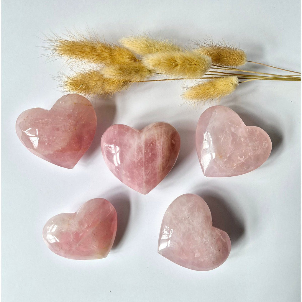 Rosequarz Hart 7-10 cm-der Stein der bedingungslosen Liebe (Valentinstagsgeschenk) - SchatzStein